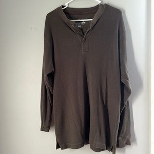 Dark green-brown men’s corduroy large long sleep top/shirt